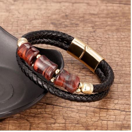 Brown Stone Leather Gemz