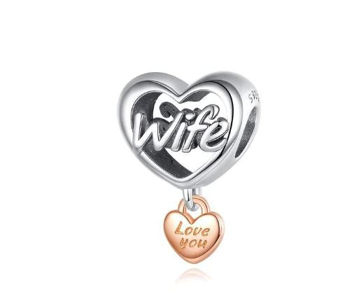 Wife & Heart Charm